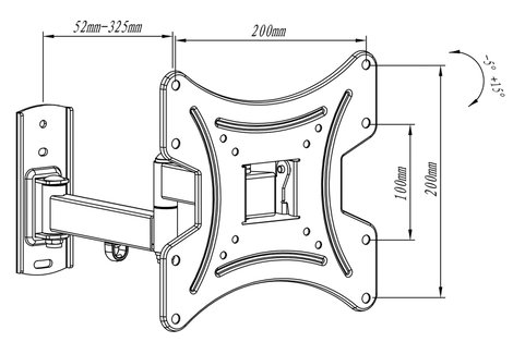 Fali TV tartó 58 - 107 cm (23-42), dönthető, forgatható, billenthető, My Wall HL15-2L 2. kép