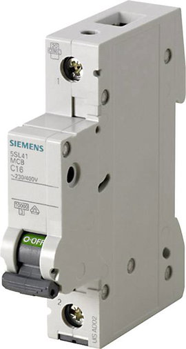 Siemens 5SL4106-7 Siemens Dig.Industr. Vezeték védőkapcsoló 1 pólusú 6 A 230 V, 400 V