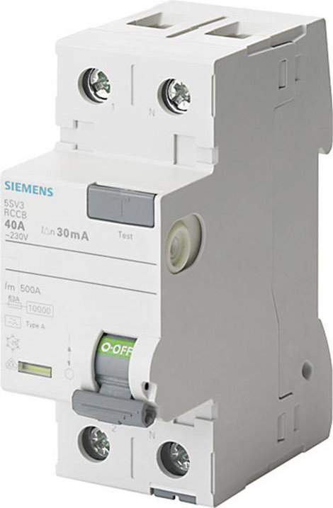 FI védőkapcsoló 2 pólusú 40 A 0,03 A 230 V, Siemens 5SV3314-6