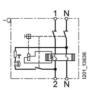 FI védőkapcsoló 2 pólusú 40 A 0,03 A 230 V, Siemens 5SV3314-6 2. kép