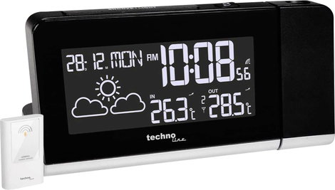 Rádiójel vezérelt kivetítős óra, fekete, Techno Line WT 539 3. kép