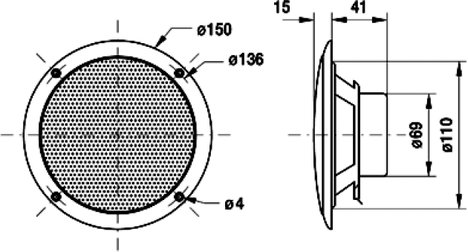 Visaton FR 13 WP - 4 Ohm 5 coll 13 cm Szélessávú hangszóró 40 W 4 Ω Fehér Tengervíznek ellenálló 2. kép
