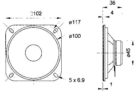 Visaton R 10 S - 4 Ohm 4 coll 10.16 cm Szélessávú hangszóró 20 W 4 Ω Fekete 2. kép