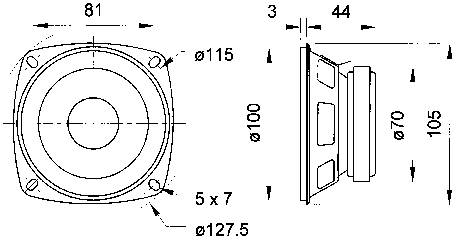 Visaton FR 10 - 4 Ohm 4 coll 10.16 cm Szélessávú hangszóró 20 W 4 Ω Beépíthető hangszóró 3. kép
