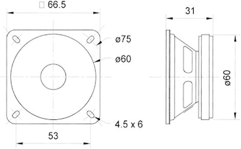 Visaton FR 7 - 4 Ohm 2.5 coll 6.4 cm Szélessávú hangszóró 5 W 4 Ω 2. kép