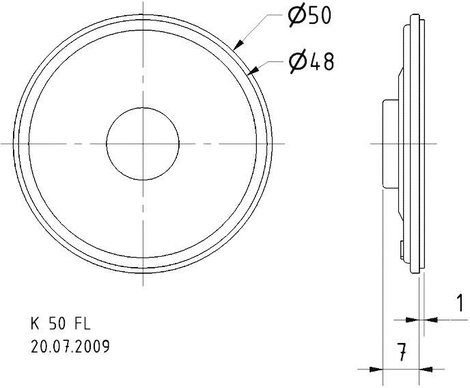 Visaton K 50 FL - 16 Ohm 2 coll 5 cm Miniatűr hangszóró 1 W 16 Ω Fekete Műanyag membrán 2. kép