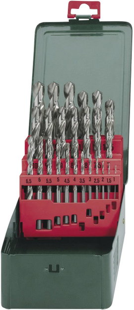 Metabo 627154000 HSS Fém spirálfúró készlet 25 részes Csiszolt DIN 338 Hengeres befogószár 1 készlet