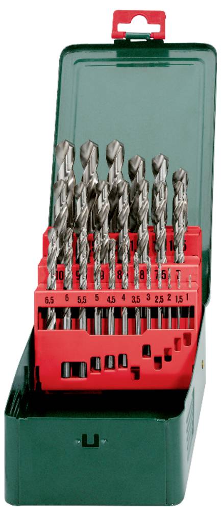 Metabo 627154000 HSS Fém spirálfúró készlet 25 részes Csiszolt DIN 338 Hengeres befogószár 1 készlet 2. kép