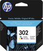 HP Tinta 302 Eredeti Cián, Bíbor, Sárga F6U65AE bélyegkép