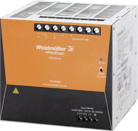 Kalapsín tápegység 12 V/DC 40 A 960 W, Weidmüller 1478200000 PRO MAX3