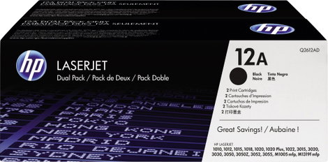 HP Toner 12A, Q2612A Eredeti Dual Fekete 4000 oldal Q2612AD