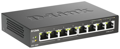 D-Link DGS-1008P Hálózati switch 8 port 1 GBit/s PoE funkció 3. kép