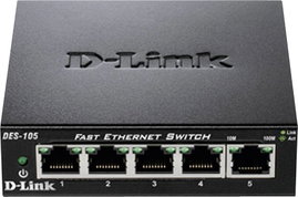 D-Link DES-105 Hálózati switch 5 port 100 MBit/s
