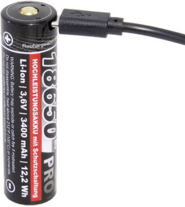 kraftmax Pro USB Speciális akku 18650 Lítiumion 3.6 V 3400 mAh