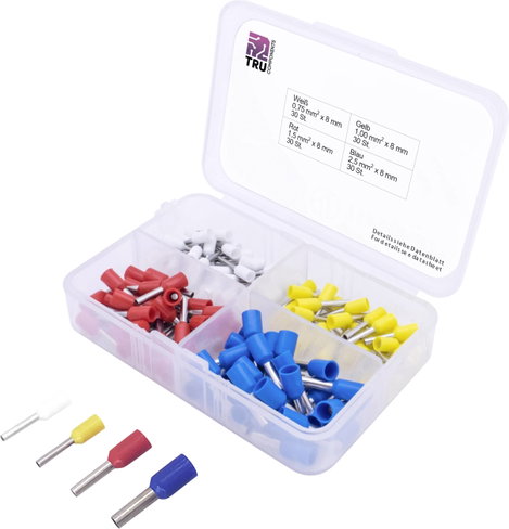 TRU COMPONENTS T1903C020 Érvéghüvely készlet 0.75 mm², 1 mm², 1.5 mm², 2.5 mm² Részlegesen szigetelt