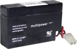 multipower MP0,8-12-AMP Ólomakku 12 V 0.8 Ah Ólom-vlies (AGM) (Sz x Ma x Mé) 96 x 62 x 25 mm AMP alj