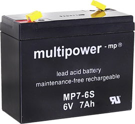 multipower MP7-6S Ólomakku 6 V 7 Ah Ólom-vlies (AGM) (Sz x Ma x Mé) 116 x 99 x 50 mm 4,8 mm-es lapos