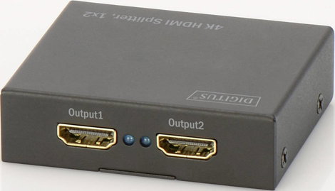 Digitus DS-46304 2 port HDMI elosztó 3D lejátszás lehetséges, Fém ház 4096 x 2160 pixel Fekete 2. kép