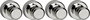 Maul (Ø x Ma) 20 mm x 24 mm Ezüst 4 db 6168896 bélyegkép