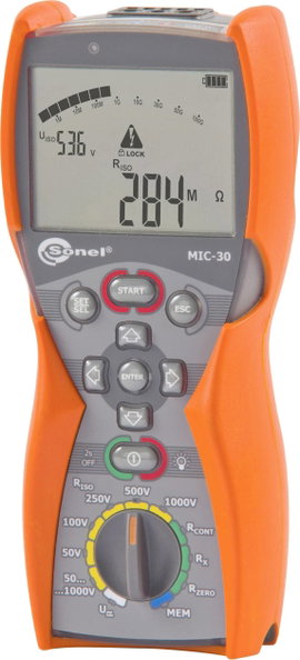 Szigetelésmérő műszer Sonel MIC-30 50 V, 100 V, 250 V, 500 V, 1000 V 100 GΩ Kalibrált ISO