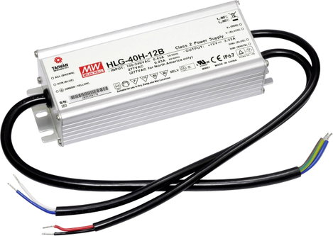 LED meghajtó, LED transzformátor Állandó feszültségű, Állandó áramú Mean Well HLG-40H-12B 39 W 3.33