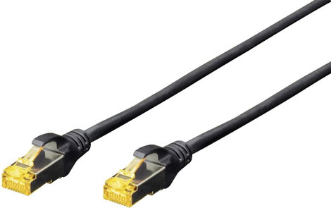 Digitus DK-1644-A-005/BL RJ45 Hálózati kábel, patchkábel CAT 6A S/FTP 0.50 m Fekete Halogénmentes, s