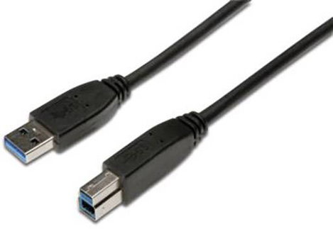 Digitus USB kábel USB 3.2 Gen1 (USB 3.0 / USB 3.1 Gen1) USB-A dugó, USB-B dugó 1.80 m Fekete Kerek,