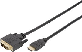 Digitus HDMI / DVI Átalakító kábel HDMI-A dugó, DVI-D 18+1 pólusú Csatlakozódugó 2.00 m Fekete DB-33