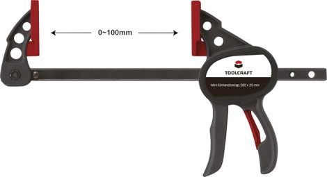 Egykezes szorító, mini, 100 x 35 mm, 250 Nm TOOLCRAFT 1574784 Szorítási szélesség (max.):100 mm Mére 2. kép