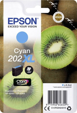 Epson Tinta T02H2, 202XL Eredeti Cián C13T02H24010