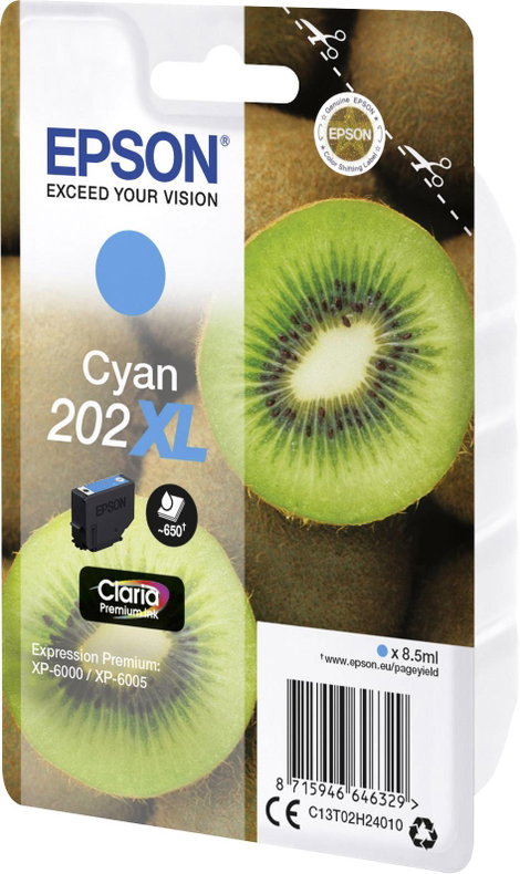 Epson Tinta T02H2, 202XL Eredeti Cián C13T02H24010 2. kép