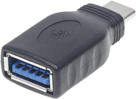 Manhattan USB 3.0 Átalakító [1x USB 3.1 dugó, C típus - 1x USB 3.1 alj, A típus] Adapter USB-C Steck