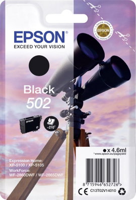 Epson Tinta T02V1, 502 Eredeti Fekete C13T02V14010