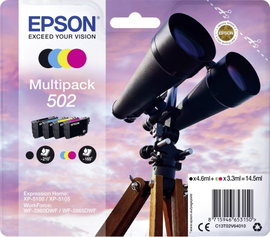 Epson Tinta T02V6, 502 Eredeti Kombinált csomag Fekete, Cián, Bíbor, Sárga C13T02V64010