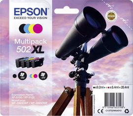 Epson Tinta T02W6, 502XL Eredeti Kombinált csomag Fekete, Cián, Bíbor, Sárga C13T02W64010