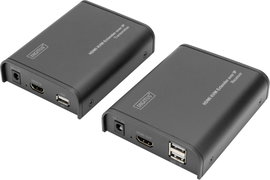 HDMI/USB extender, jelhosszabbító RJ45 hálózati kábelen keresztül, Digitus DS-55202