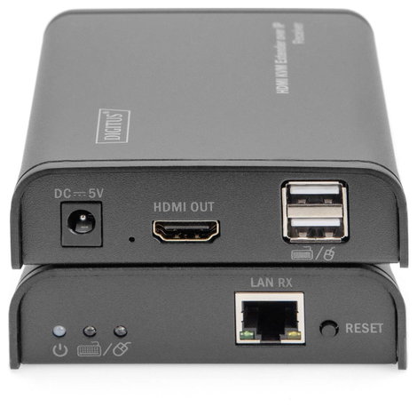 HDMI/USB extender, jelhosszabbító RJ45 hálózati kábelen keresztül, Digitus DS-55202 2. kép