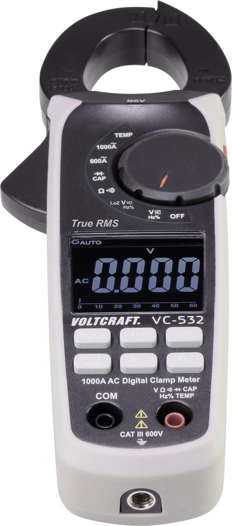 Digitális lakatfogó multiméter CAT II 600 V 6000 digit, Voltcraft VC-532 14. kép