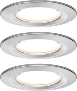 Fürdőszobai beépíthető lámpa 3 részes készlet LED LED 19.5 W IP44 Paulmann Nova Nemesacél (matt)