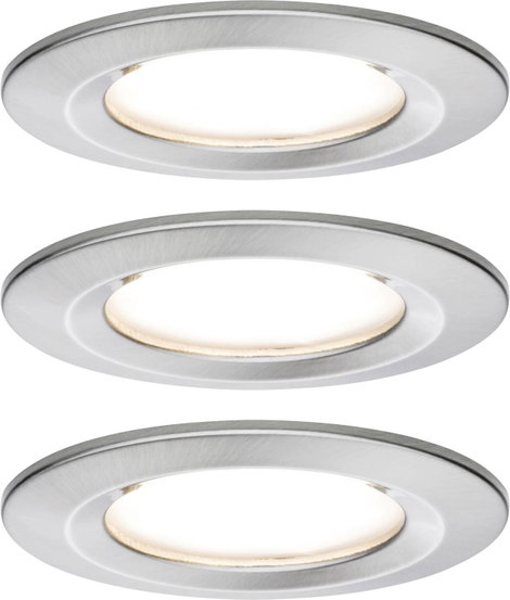 Fürdőszobai beépíthető lámpa 3 részes készlet LED LED 19.5 W IP44 Paulmann Nova Nemesacél (matt)