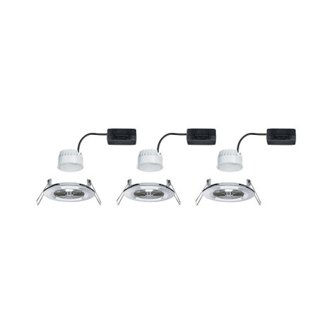 Fürdőszobai beépíthető lámpa 3 részes készlet LED LED 19.5 W IP44 Paulmann Nova Króm (fényes) 2. kép