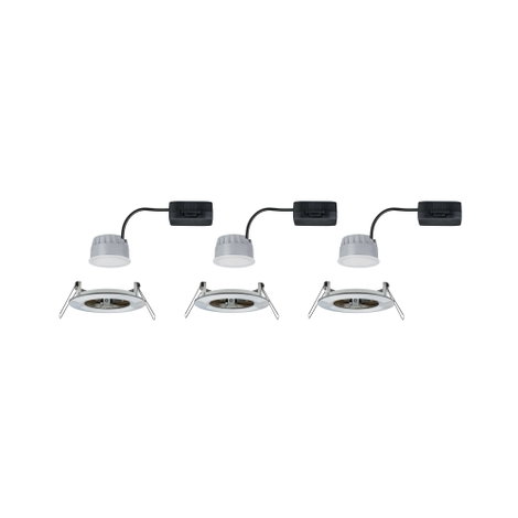 Fürdőszobai beépíthető lámpa 3 részes készlet LED LED 19.5 W IP44 Paulmann Nova Nemesacél (matt) 2. kép