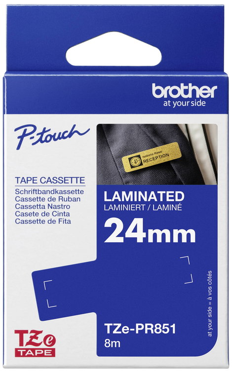 Feliratozó szalag Brother TZe-PR851 Szalagszín: Arany Szövegszín:Fekete 24 mm 8 m