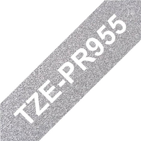 Feliratozó szalag Brother TZe-PR955 Szalagszín: Ezüst Szövegszín:Fehér 24 mm 8 m 2. kép
