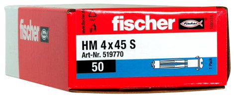 Fischer 4x45 S Üreges tipli 45 mm 8 mm 519770 50 db