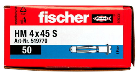Fischer 4x45 S Üreges tipli 45 mm 8 mm 519770 50 db 4. kép