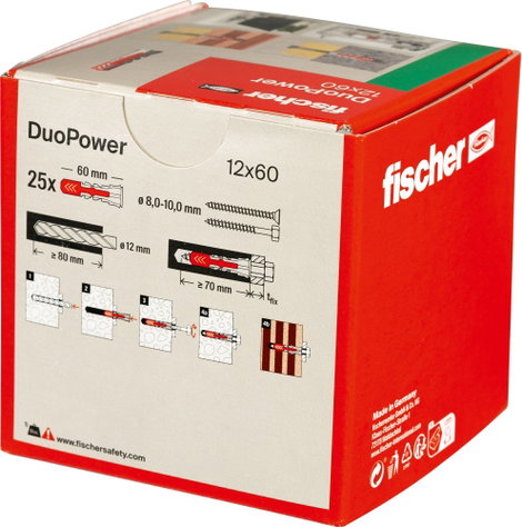 Fischer DUOPOWER 12x60 LD 2 komponensű tipli 60 mm 12 mm 538253 25 db 8. kép