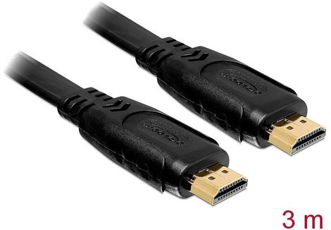 Delock HDMI Csatlakozókábel HDMI-A dugó, HDMI-A dugó 3.00 m Fekete 82671 HDMI kábel