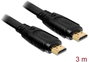 Delock HDMI Csatlakozókábel HDMI-A dugó, HDMI-A dugó 3.00 m Fekete 82671 HDMI kábel bélyegkép
