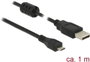 Delock USB kábel USB 2.0 USB-A dugó, USB mikro B dugó 1.00 m Fekete Ferritmaggal 84901 bélyegkép